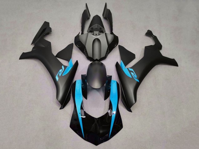 Glänzendes Schwarz Matt Schwarz Hellblau 2020-2025 Yamaha YZF 1000 R1 Motorrad Verkleidung