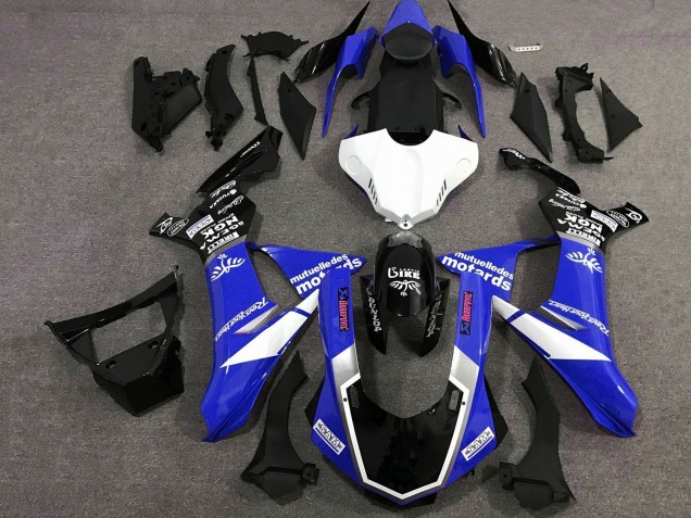 Blau Weiß Glänzendes Schwarz Sam 2020-2025 Yamaha YZF 1000 R1 Motorrad Verkleidung
