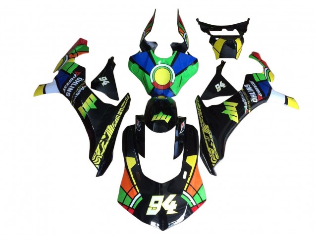 Blau Grün Gelb Rot Schwarz Farbrad 94 2020-2025 Yamaha YZF 1000 R1 Motorrad Verkleidung