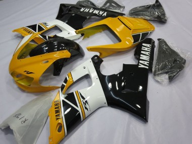 Gelb Weiß Glänzendes Schwarz 1998-1999 Yamaha YZF 1000 R1 Motorrad Verkleidung