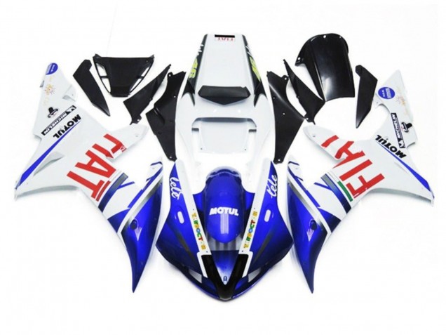 Weiß Blau Rot Fiat Motul 2002-2003 Yamaha YZF 1000 R1 Motorrad Verkleidung