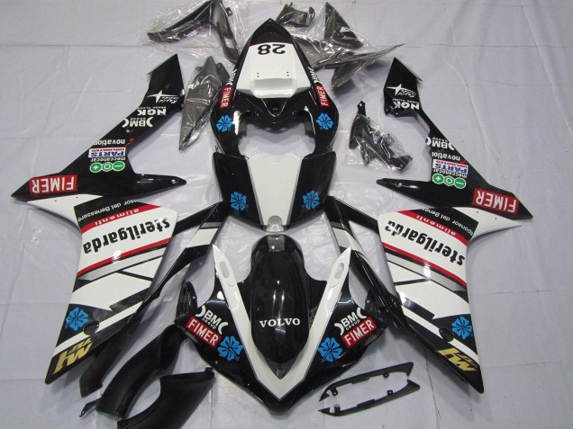 Glänzendes Schwarz Weiß Rot Blau Volvo Sterilgarda Fimer 2007-2008 Yamaha YZF 1000 R1 Motorrad Verkleidung