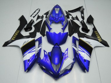 Blau Weiß Schwarz Gold Aufkleber 2007-2008 Yamaha YZF 1000 R1 Motorrad Verkleidung