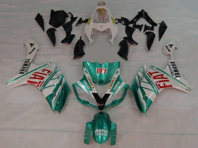 Weiß Grün Rot Fiat 2007-2008 Yamaha YZF 1000 R1 Motorrad Verkleidung