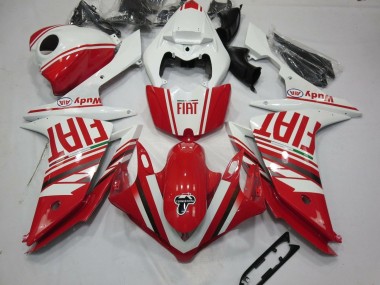 Weiß Rot Fiat 2007-2008 Yamaha YZF 1000 R1 Motorrad Verkleidung