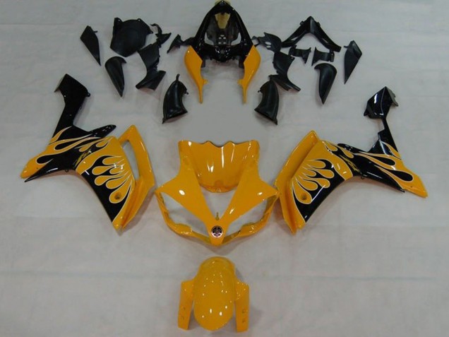 Gelb Schwarz Flamme 2007-2008 Yamaha YZF 1000 R1 Motorrad Verkleidung