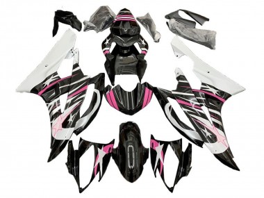Weiß Rosa Schwarz Stern Flamme 2006-2007 Yamaha YZF R6 Motorrad Verkleidung