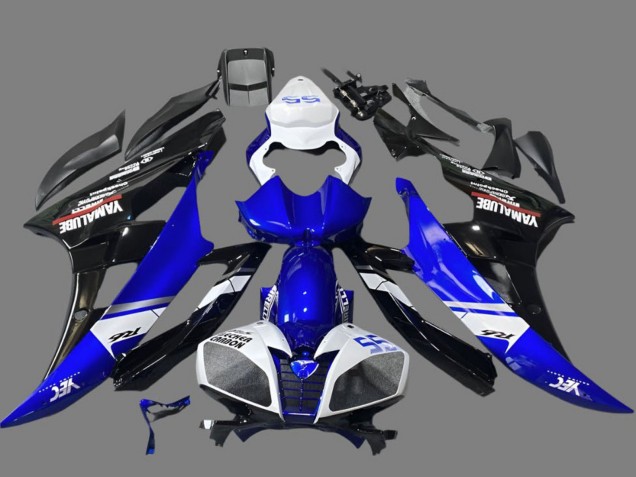 Weiß Blau Glänzendes Schwarz Yamalube 2006-2007 Yamaha YZF R6 Motorrad Verkleidung