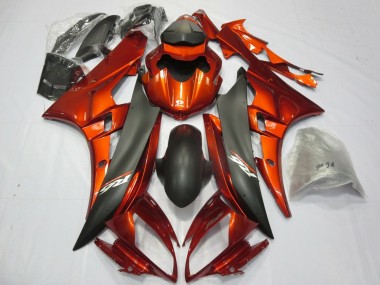 Orange Matt Schwarz 2006-2007 Yamaha YZF R6 Motorrad Verkleidung