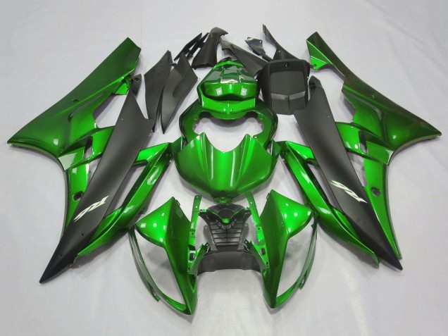 Grün Matt Schwarz 2006-2007 Yamaha YZF R6 Motorrad Verkleidung