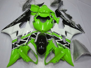 Grün Weiß Glänzendes Schwarz 2006-2007 Yamaha YZF R6 Motorrad Verkleidung