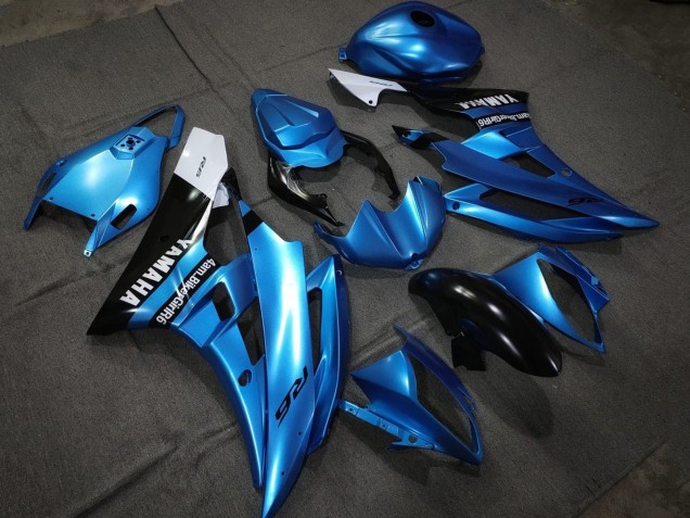 Blau Glänzendes Schwarz Weiß 2006-2007 Yamaha YZF R6 Motorrad Verkleidung