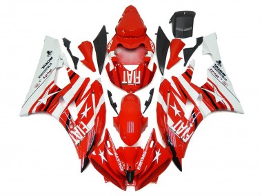 Weiß Rot Fiat Stern Michelin Motul 2006-2007 Yamaha YZF R6 Motorrad Verkleidung