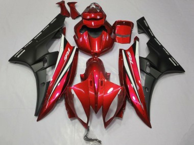 Rot Weiß Matt Schwarz Motul 2006-2007 Yamaha YZF R6 Motorrad Verkleidung