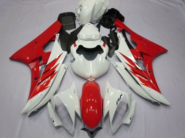 Weiß Rot 2006-2007 Yamaha YZF R6 Motorrad Verkleidung