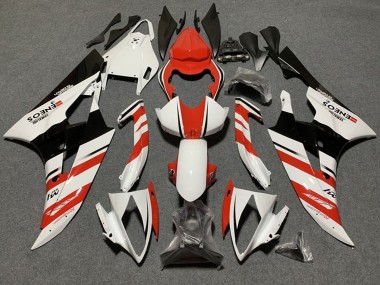 Weiß Orange Glänzendes Schwarz Streifen 2006-2007 Yamaha YZF R6 Motorrad Verkleidung