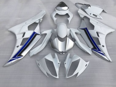 Weiß Silber Blau Schwarz 2006-2007 Yamaha YZF R6 Motorrad Verkleidung