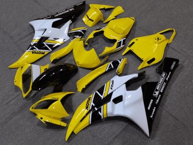 Gelb Weiß Glänzendes Schwarz Motul Michelin 2006-2007 Yamaha YZF R6 Motorrad Verkleidung