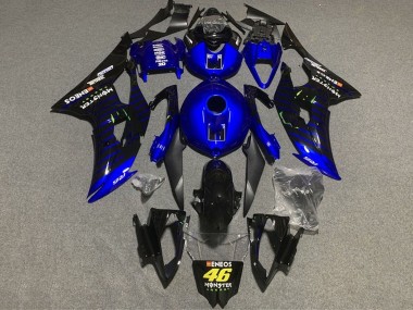 Blau Schwarz ENEOS Monster 46 2008-2016 Yamaha YZF R6 Motorrad Verkleidung