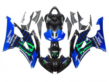 Blau Schwarz Grün Monster ENEOS Yamalube 2008-2016 Yamaha YZF R6 Motorrad Verkleidung