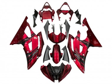 Rot Schwarz Streifen 2008-2016 Yamaha YZF R6 Motorrad Verkleidung