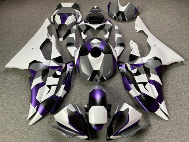 Weiß Lila Grau Schwarz Camouflage 2008-2016 Yamaha YZF R6 Motorrad Verkleidung