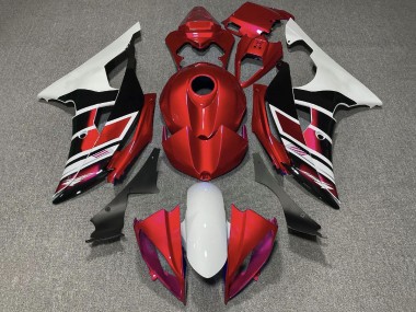 Weiß Rot Glänzendes Schwarz Streifen 2008-2016 Yamaha YZF R6 Motorrad Verkleidung