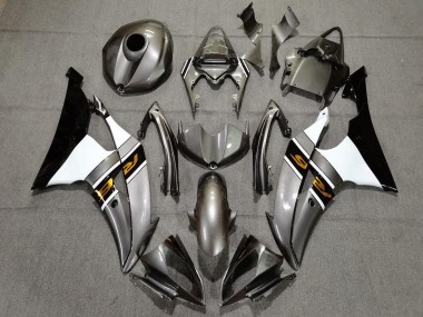 Silber Weiß Gold Schwarz 2008-2016 Yamaha YZF R6 Motorrad Verkleidung