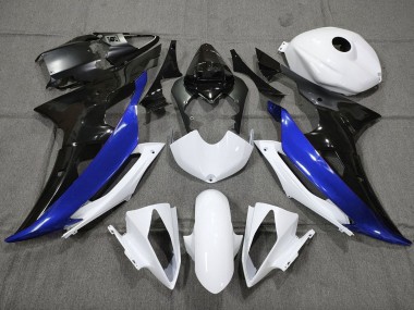 Weiß Blau Glänzendes Schwarz 2008-2016 Yamaha YZF R6 Motorrad Verkleidung