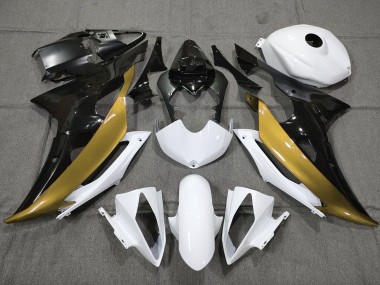 Weiß Gold Glänzendes Schwarz 2008-2016 Yamaha YZF R6 Motorrad Verkleidung