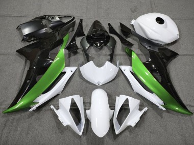 Weiß Grün Glänzendes Schwarz 2008-2016 Yamaha YZF R6 Motorrad Verkleidung