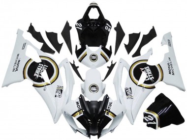 Weiß Schwarz Lucky Strike 2008-2016 Yamaha YZF R6 Motorrad Verkleidung