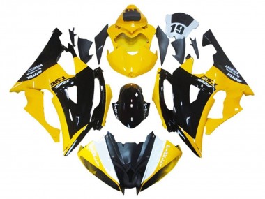 Gelb Glänzendes Schwarz 2008-2016 Yamaha YZF R6 Motorrad Verkleidung