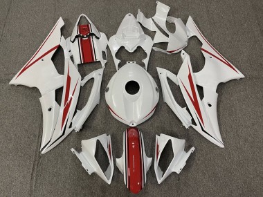 Perl Weiß Rot 2008-2016 Yamaha YZF R6 Motorrad Verkleidung