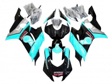 Türkis Blau Glänzendes Schwarz Petronas 2017-2023 Yamaha YZF R6 Motorrad Verkleidung