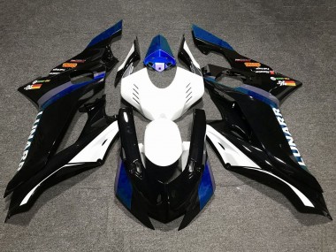 Weiß Blau Glänzendes Schwarz 2017-2023 Yamaha YZF R6 Motorrad Verkleidung