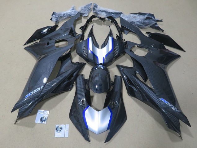 Silber Blau Schwarz Kunst Carbonfaser 2017-2023 Yamaha YZF R6 Motorrad Verkleidung