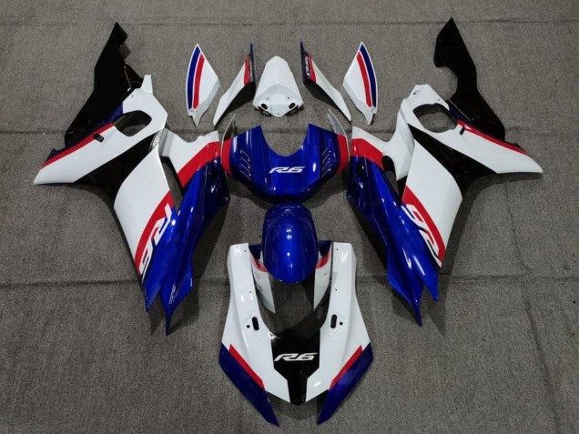 Weiß Rot Blau Schwarz 2017-2023 Yamaha YZF R6 Motorrad Verkleidung