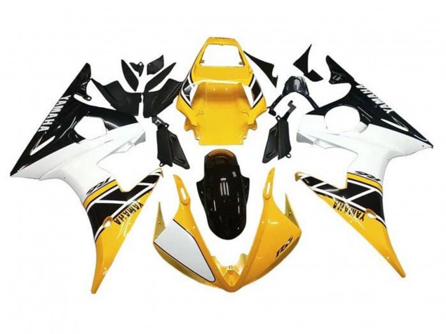 Weiß Gelb Schwarz 2005 Yamaha YZF R6 Motorrad Verkleidung