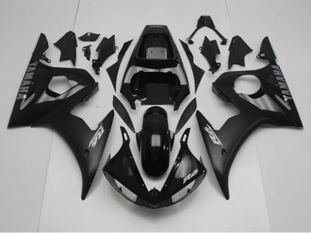 Glänzendes Schwarz Matt Schwarz Silber 2005 Yamaha YZF R6 Motorrad Verkleidung