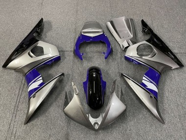 Silber Blau Schwarz Weiß 2005 Yamaha YZF R6 Motorrad Verkleidung