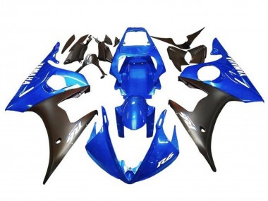 Blau Matt Schwarz Weiß Aufkleber 2003-2004 Yamaha YZF R6 Motorrad Verkleidung