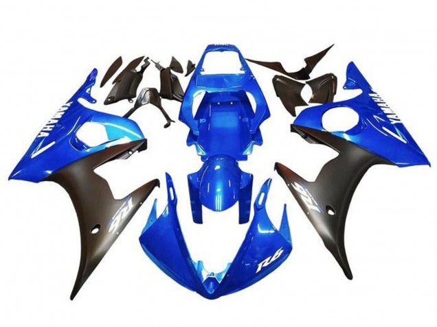 Blau Matt Schwarz Weiß Aufkleber 2003-2004 Yamaha YZF R6 Motorrad Verkleidung