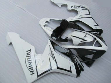Weiß Glänzendes Schwarz 2006-2008 Triumph Daytona 675 Triple Motorrad Verkleidung