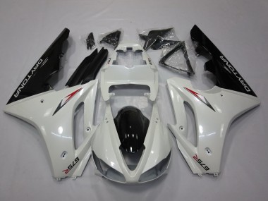 Weiß Glänzendes Schwarz 2009-2012 Triumph Daytona 675 Triple Motorrad Verkleidung