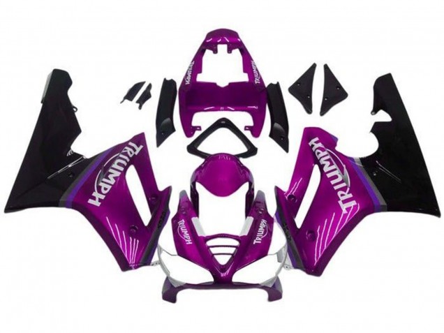 Lila Glänzendes Schwarz 2009-2012 Triumph Daytona 675 Triple Motorrad Verkleidung