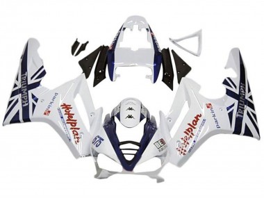 Weiß Dunkel Blau 2009-2012 Triumph Daytona 675 Triple Motorrad Verkleidung