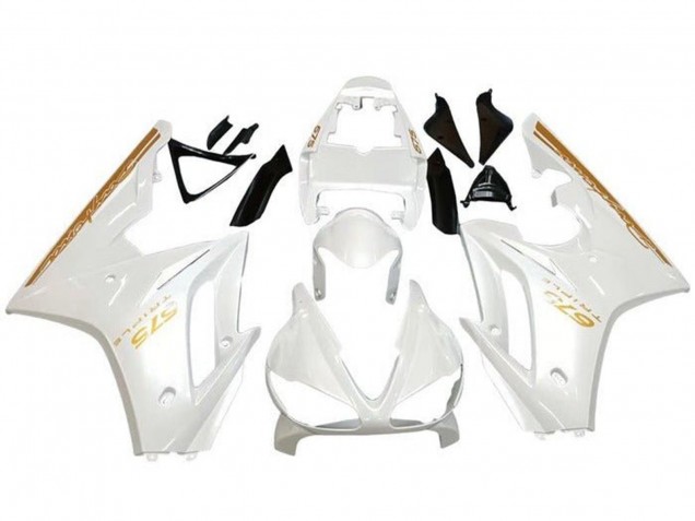Weiß Gold 2009-2012 Triumph Daytona 675 Triple Motorrad Verkleidung