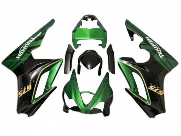 Grün Glänzendes Schwarz 2009-2012 Triumph Daytona 675 Triple Motorrad Verkleidung