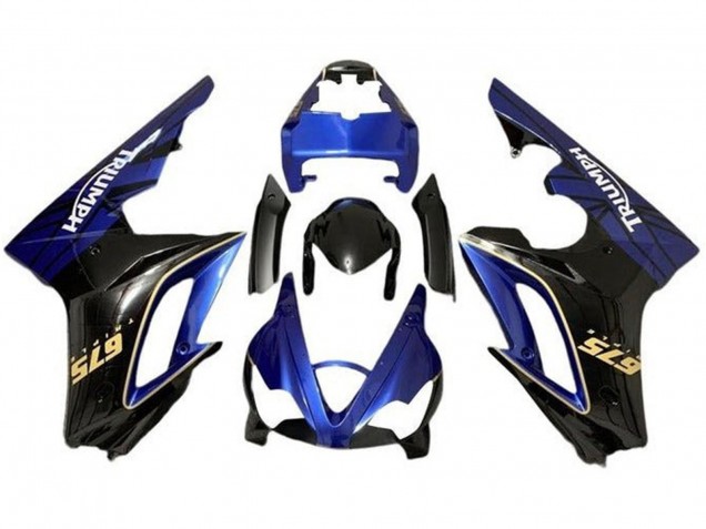 Blau Glänzendes Schwarz 2009-2012 Triumph Daytona 675 Triple Motorrad Verkleidung